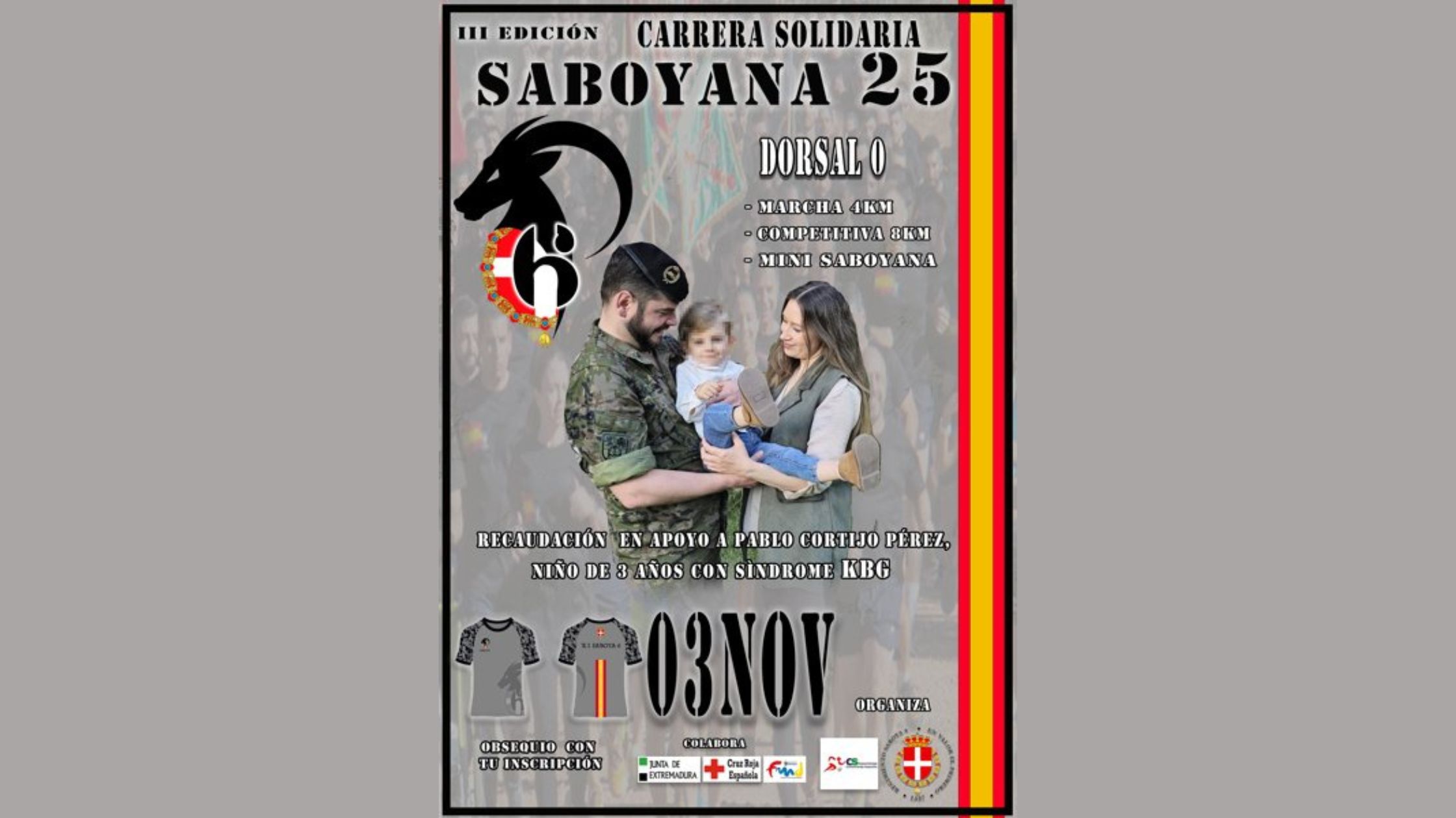 La Saboyana 2025: una carrera solidaria del Regimiento Saboya nº6 en Badajoz contra el síndrome KBG 1 saboyana 2025
