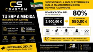 La Junta de Extremadura subvenciona el 80% de un ERP a medida para pymes y autónomos de Badajoz en 2025